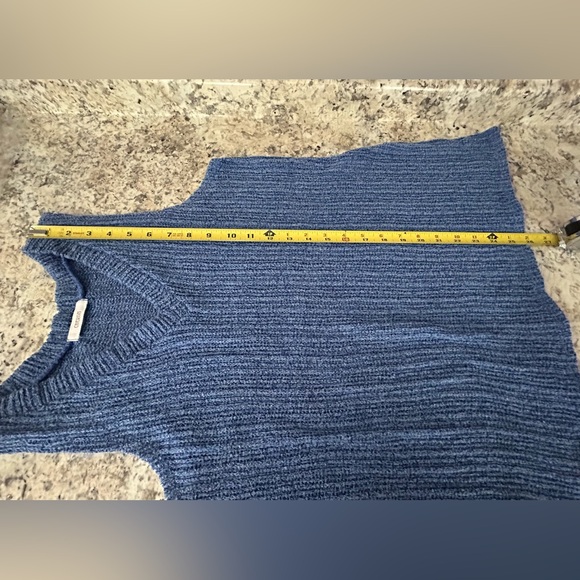 Cherish Royal Blue Knit V Neck Sweater Tank Soft Relaxed Fit Size S - Picture 9 of 9